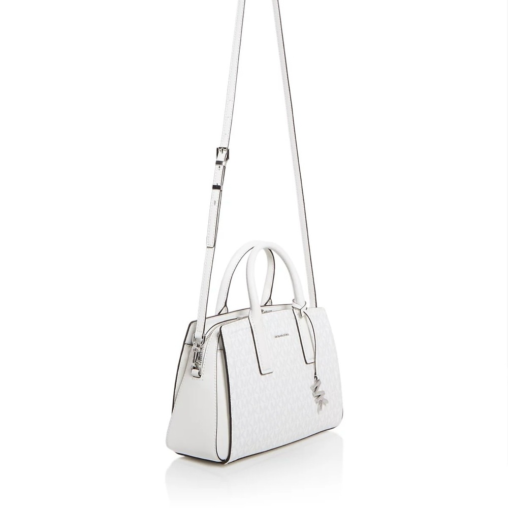 Michael Kors Top Handle Crossbody Logo White Handbag - Picture 13 of 15